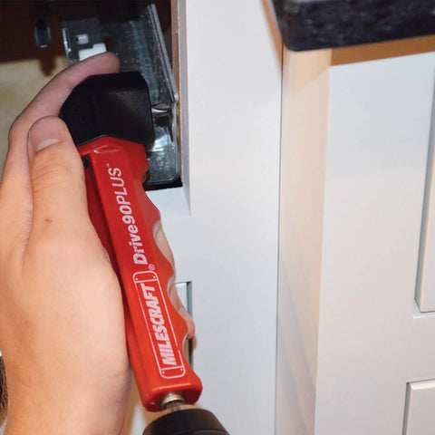 Drive90Plus Right Angle Drill Attachment For Tight Spaces with Impact Ready Gears used in a confined area