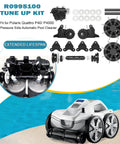Pro Grade Tune Up Kit For Polaris Quattro P40 P4000 Pool Cleaner Replacement Parts Kit with components displayed by poolside