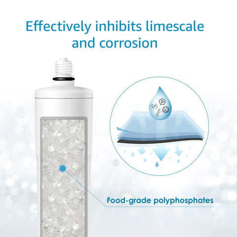 No Fuss Whole House Scale Inhibitor Filter Cartridge Compatible With AP430SS cross-section with limescale prevention detail