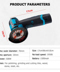 Beast Cordless Angle Grinder 19500 RPM With 12V Battery Pack And 2 Cutting Discs dimensions and specifications chart