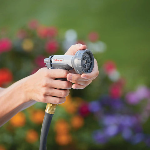Light Duty Garden Hose Nozzle With Eight Pre Set Spray Patterns Ergonomic Non Slip Handle All In One Trigger Lock And Metal Water Passage