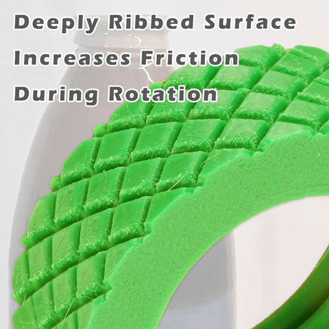 Close-up of green ceramic threading tool from Ceramic Threading Tool Set Two Pack For Pottery Jars And Soap Dispensers Create Custom Threaded Lids And Neck Threads With This Easy To Use Clay Tool Today, showing ribbed surface.