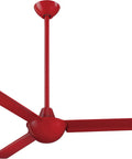 Red Downrod Mount Ceiling Fan With Three Blades, Indoor High Gloss Finish, Four Speed Wall Control WC105 WH, 13.5 Inch Drop