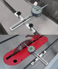 Badass Table Saw Alignment Gauge With Digital Dial Indicator Fits 3 4 Inch Miter Slot on table saw for precise blade alignment.