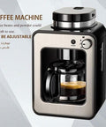 Compact Espresso Machine With Anti Drip Filter System Easy Pour Coffee Maker for Your Home Kitchen with glass carafe.