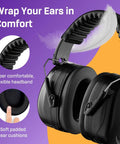 Heavy Duty Hearing Protection Earmuffs With Over 35 dB Noise Reduction At 2K Hz Broad Noise Cancelling Shield For Adults And Teens