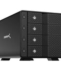 Heavy Duty Four Bay USB C Docking Station For External Hard Drive Enclosure And SSD HDD Expansion With Blazing Fast 10Gbps Transfer Speeds Built Tough Multi Drive Access front view showing four drive bays.