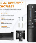 Ceiling Fan Remote Control TR198A With Wall Holder for UC7225T CHQ7225T, includes bracket, screws, and anchors, LED speed bar.