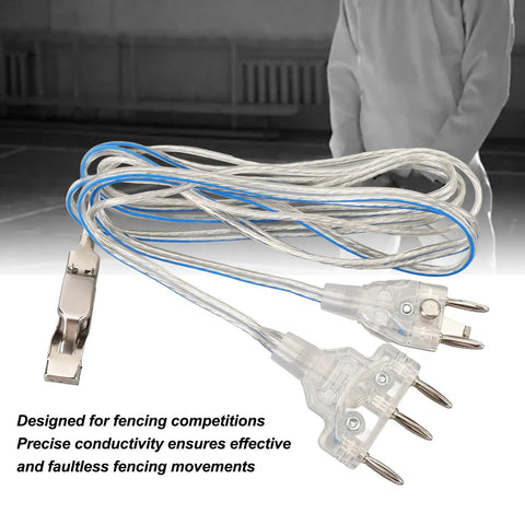 Fencing Body Wire For Saber Foil Epee, Stainless Steel Core Body Cord With Transparent Head, shown coiled