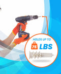 Self Drilling Drywall Anchors And Screws Kit, 30 Piece Set, Size Eight Screws, No Pre Drill Needed, holds up to 75 pounds