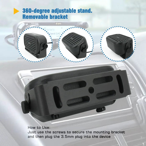 Ultra Loud Mini Car External Speaker For CB Ham And Scanners with 360-degree adjustable stand and removable bracket