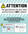 Diagram showing installation instructions for Extra Tall 36 Inch By 49 Inch Baby Gate Walk Through Pressure Mounted For Doorways.