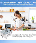 8 Inch Electric Range Burner Infinite Control Switch Replacement with cook preparing food in kitchen