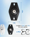 12 Piece Heavy Duty Caster Ball Wheels Smooth Swivel Universal Replacement Casters For Furniture Drawers Cabinets Toolboxes And Luggage Slick Gliding Indoor Moving Kit in black and white with dimensions.