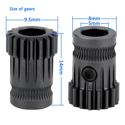 Hardened Steel MK3 Drive Gear Extruder Kit For Prusa I3 Upgrades With Dual Gears And 5mm Bore Fits MK2 MK2S MK25 MK3S 3D Printer Extrusion Wheel