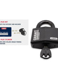 Granit Alloy Steel Padlock 37/55 RK KA Keyed Alike with hardened body, shackle guard, disc cylinder, and two keys shown