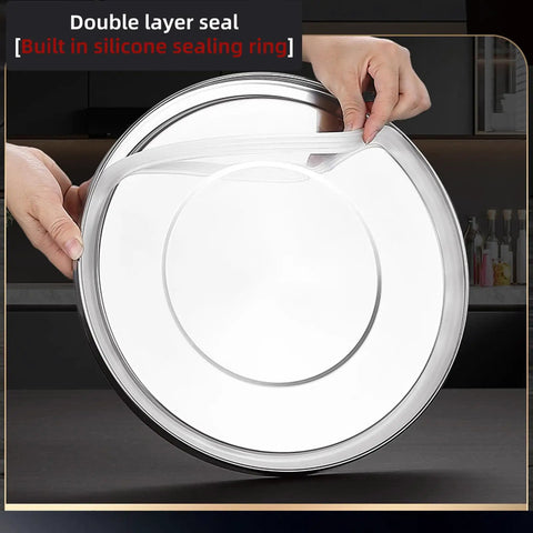 Massive 304 Stainless Steel Airtight Food Storage Bin With Heavy Duty Locking Clamps For Serious Kitchen Pantry Reset, showing double layer seal.