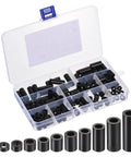 M5 Nylon Spacer Kit 100Pcs Non Threaded ABS Round Spacers Standoffs For PCB Motherboard Circuits Switch Receptacle Black Assortment With 9mm To 25mm Lengths
