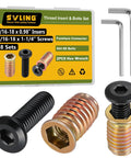18 Pack 5/16-18 Threaded Inserts And 5/16-18 X 1-1/4 Inch Flat Head Screws Set For Wood, 304 Stainless Steel Hardware