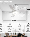 Tiny Ceiling Fan With Lights And Remote, Flush Mount, Low Profile 30 Inch, 5 Reversible Blades, 6 Speeds in a room setting.