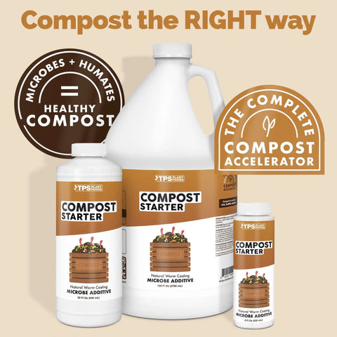 Compost Starter And Accelerator Liquid Booster For Faster Breakdown And Richer Finished Compost 8 oz bottles, front view