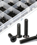 720 Piece Laptop Screw Kit Carbon Steel Phillips Flat Head Assortment With M1.4 M1.7 M2 M2.5 M3 Countersunk SSD Screws