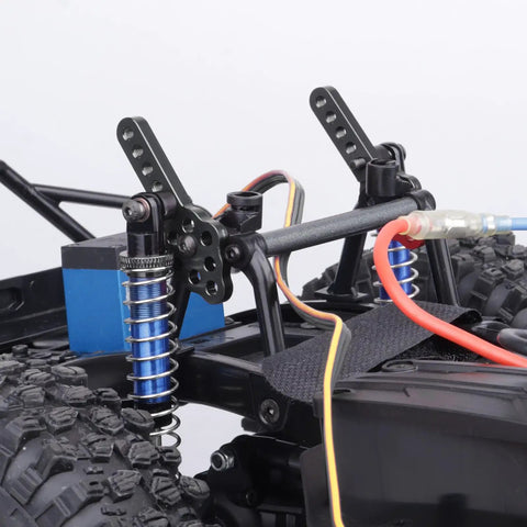 Aluminum Shock Mount Lift Kit Set For 1/10 Axial SCX10 SCX10 II 90046 D90 D110 RC Crawlers Black, CNC Machined 6061-T6 Upgrade, 4 Pack For Easy Shock Angle And Ride Height Adjustment installed on RC crawler.