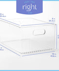 Six Pack Clear Plastic Organizer Bins With Handles For Home Organization Kitchen Pantry Fridge Freezer Cabinets And Garage Storage 10x8x5 Inches Great For Fridges Freezers Cabinets And More showing dimensions