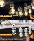 Outdoor String Light Dimmer Switch With 600W Capacity, showcasing dusk-to-dawn timer and light sensor function for LED lights.