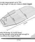 Crappie Measuring Tool Up To 12 Inches Fast Read Without Unhooking Durable Construction Easy To Clean Patent Pending Design Bass Friendly Length Gauge For Catch And Release Fishing, transparent 12.5-inch ruler