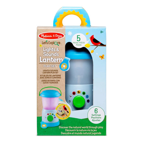 Box of Durable Light And Sound Camping Lantern Toy With Six Color Modes And Cool Sound Effects For Kids, 3+ years, showing lantern controls