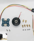 2804 Hollow Shaft Outrunner Dope Brushless DC Motor With AS5600 Encoder Kit, components and wiring display