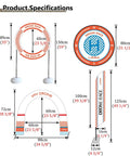 Obstacle Course Drone Gates Kit For RC FPV Racing Indoor Outdoor Race Ready Training Hoop Set Model Aircraft Practice Equipment Weatherproof PVC Aluminum Build Stable In Wind For Serious Flight Sessions product specifications with dimensions and components shown.