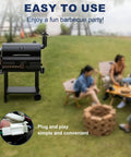 2 RPM Auger Motor Replacement for Wood Pellet Grills 120V 60Hz 2 Pole Heavy Duty BBQ Motor Upgrade shown with grill and connection image