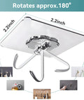 Heavy Duty Sticky Hooks No Drill Hassle, Clear Self Adhesive Wall Tacks For Kitchen Bathroom And Shower, Strong Waterproof Backing With Kickass Grip That Holds Your Heavy Gear Down Tight, 28 Pack Bundle, showing 180 degree rotatable hooks.