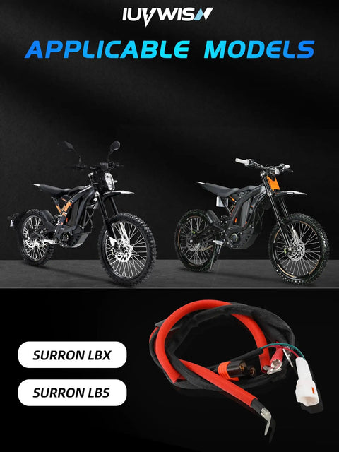 Plug And Play Main Power Wiring Harness For Sur Ron LBX Light Bee X S Electric Dirt Bike No Fuss Setup Premium PVC Nylon Battery Cable Connector Wire Rigorous Fitment Tested For Easy Fit And Reliable Power