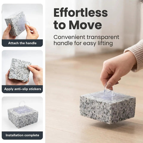Heavy Duty Marble Door Stopper With Handle 3 Lb Solid Stone Door Holder anti-slip application and installation in progress