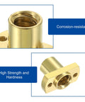 Premium TR8x4 Lead Screw Brass Nuts For 3D Printer Z Axis Setup Smooth As Butter Badass Durability Zero Backlash Tight Grip close-up showing corrosion-resistant design and high strength.