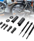 Heavy Duty Internal Bearing Extractor Puller Kit Built For Real Mechanics Needing To Remove Stuck Bearings From Blind Holes In Cars Flywheels Or Bike Hubs Using 23 Millimeter Clamps Made Of Durable Chrome Vanadium Steel Where You Gotta Get Work Done Fast. 23mm bearing extractor kit with clamps, cones, and rods for bike hub repair