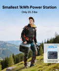 Man carrying Elite 100 V2 Portable Power Station 1024Wh LFP Battery Solar Generator with 1800W AC Output, compact and easy to carry