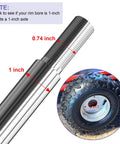 Close-up of Heavy Duty Go Kart Live Axle Kit 44 Inch With 1 Inch Diameter and 3/4 Inch Step Down, showcasing axle dimensions and tire compatibility.