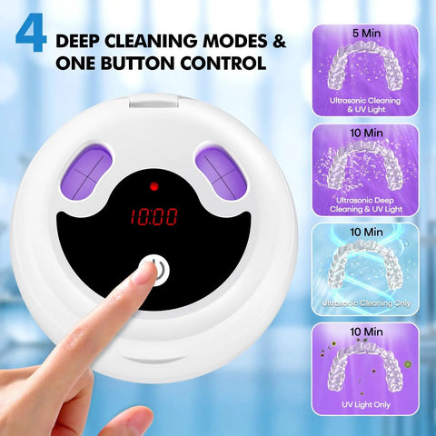 Control panel of 48kHz Ultrasonic Retainer Cleaner For Dentures Mouth Guards Braces Aligners Toothbrushes And Jewelry 200ML