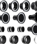 Quick Snap Magnetic Dust Collection Fittings 4 Inch To 2.5 Inch Adapters including hose grips and seals for woodshop use.
