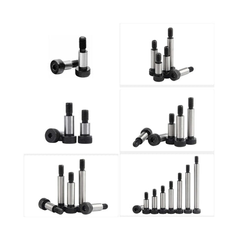 Beefy Heavy-Duty Alloy Steel Shoulder Bolts Set For Tough Applications, 1/2 Inch Diameter, 2 Inch Length, 3/8-16 Threads, Hex Socket