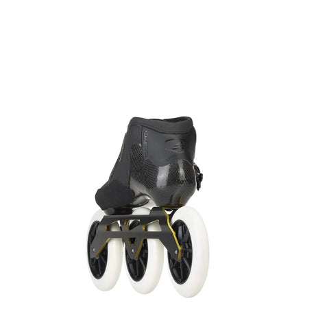 Rear view of Powerblade Pro 125 Adult Fitness Inline Skate With Heat Moldable Carbon Boot And 125mm Wheels Marathon Race Style