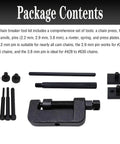 Heavy Duty Chain Breaker Tool Kit With Rivet Cutter And Roller Chain Link Removal For Motorcycle, Bike And ATV Chains package contents