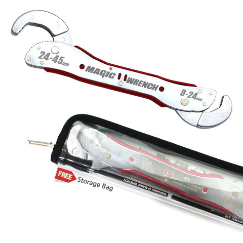 Multi Function Auto Adjusting Ratcheting Wrench With Double Heads And Reversible Gear Crescent Style Nut Gear Wrench Set shown with case