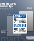 Skip The Drama Outside With Our 24 Hour Video Surveillance Sign 10X14 Inch Durable Aluminum Outdoor Security Plaque rust-proof with clear printing.