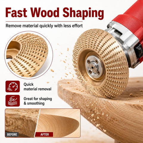 DIY Friendly Wood Carving And Sanding Kit With Tungsten Carbide Discs for angle grinder shaping wood surface efficiently