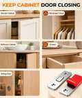 Ultra Thin Magnetic Cabinet Door Catch 16 Pack Slim Self Adhesive Drawer Latch applied on various doors and drawers